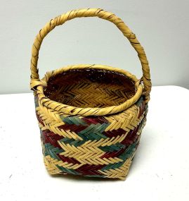 10"h., 7"w Choctaw Hand Woven Egg Basket