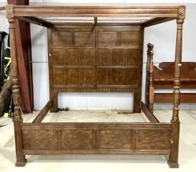 Mid 20th Century Henredon Heritage Walnut Canopy Bed