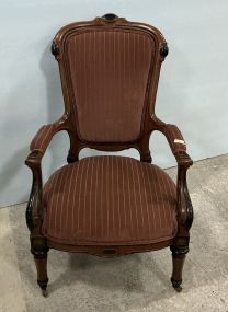 VTG French Walnut Parlor Arm Chair