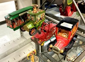 1950's Metal Toy Cars and Train Car