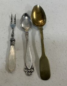 Sterling spoons and Mother of Pearl fork