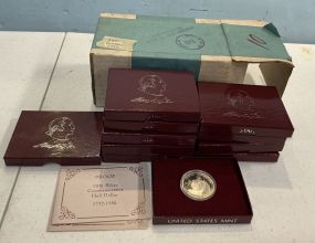 10 90% Silver 1982 Commemorative Silver Dollars