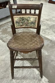 34h Victorian Style Walnut Sewing Chair