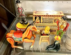 Assorted 1950's Metal Wind Up Play Toys