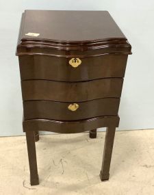 BOMBAY CO. Mahogany Triple Drawer Silver Chest