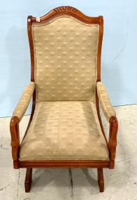 Victorian Style Maple Gooseneck Arm Rocking Chair