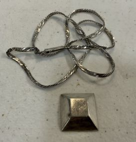 .380 Sterling Necklace and Pendant