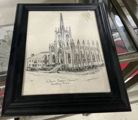 St Paul's Catholic Church Vicksburg Mississippi Sketch