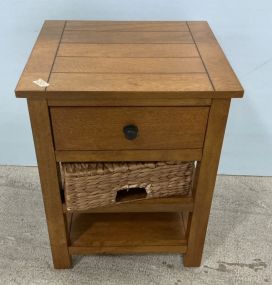 Modern Side Table with Storage Shelves 24h 18w