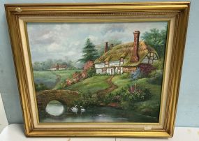 Creative Galleries 26h 30w Cottage Landscape Painting