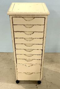 Modern Distressed White Art Cabinet 43h 16w 14d