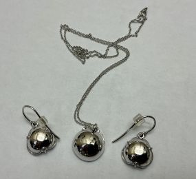 Galatea 14kt Marked Matching Earrings and Necklace