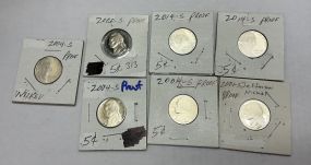 2000-S, 2001, 2004-S, 2004-S, 2009-S, 2014-S, 2014-S, Nickels