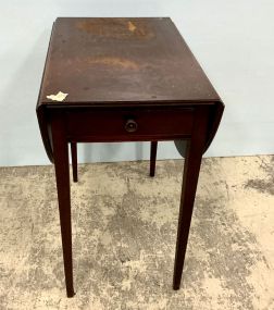 Mahogany Pembroke Style Drop Leaf Side Table 28h 26w 16d