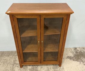 Modern Cherry Two Door Bookcase 34h 26w 12d