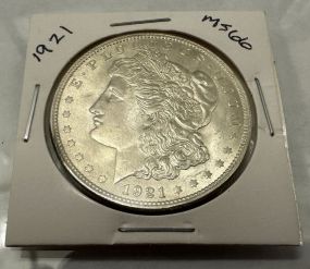 1921 MS 66 Morgan Silver Dollar, Ungraded