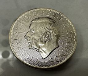 2023 British Britannia King Charles 1oz. 999 Fine Silver