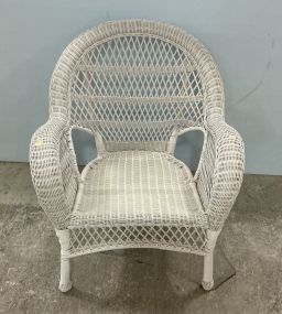 Resin Wicker White Chair
