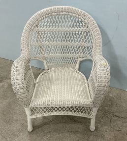 Resin Wicker White Chair