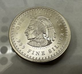 1 oz .999 Aztec Calendar Authentic Silver Coin