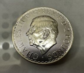 2023 British Britannia King Charles 1oz. 999 Fine Silver