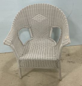 Resin Wicker White Chair