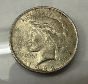 1922 Peace Liberty Silver Dollar