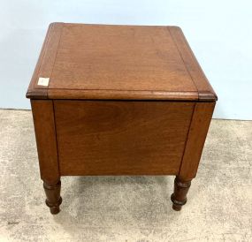 English Walnut Chamber Pot Bed Step Commode