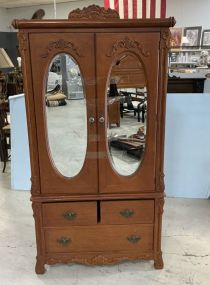 75h 37w Victorian Reproduction Two Door Armoire
