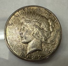 1922 Peace Liberty Silver Dollar