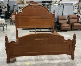 Reproduction Victorian Oak King Size Bed