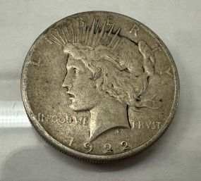 1922-S Peace Liberty Silver Dollar
