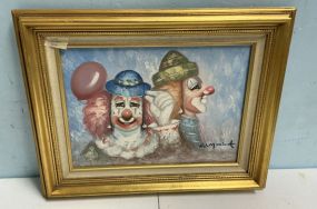 Creative Galleries 18h 22w Signed Clown Painting