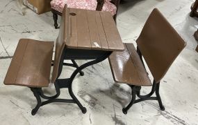 VTG Two Section School Desk
