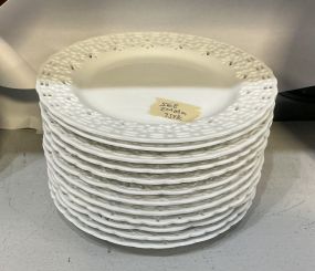 12 Pier 1 White Ceramic Dessert Plates