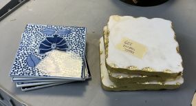 Blue White Ceramic Coasters and Marble Coasters