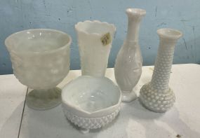 Group of VTG Milk Glass Bowl and Vases
