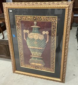 50h 38w Gold Framed Fancy Urn Print