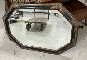 Modern Black and Gold Octagon Mirror 30h 40w