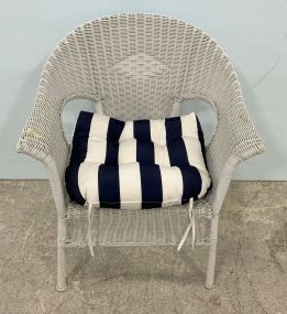 Resin White Wicker Patio Chair