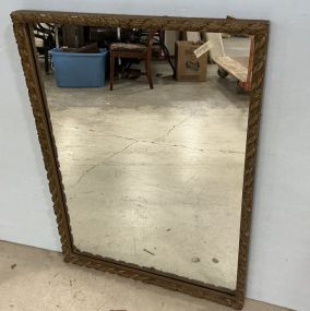 Vintage Framed Wall Mirror 38h 28w