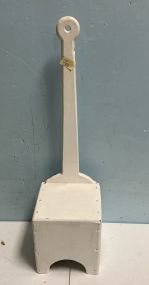 Hand Crafted Primitive White Birthing Stool 30h