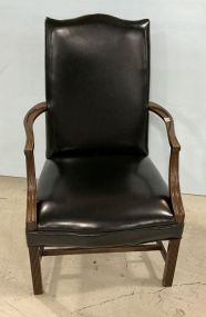 Black Vinyl Office Arm Chair