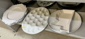 White Egg Tray, Plates, Charger, Mississippi Dish