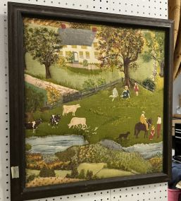 Fabric Landscape Print 26"h., 24"w