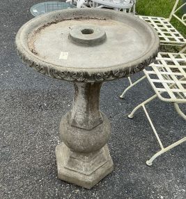 Outdoor Weathered Concrete Bird Bath