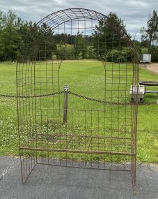Large Wrought Iron Rustic Outdoor Garden Seated Arch