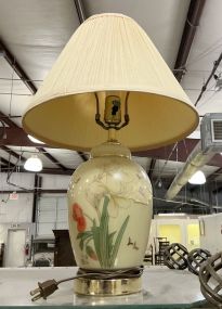 Glass Floral Table Lamp