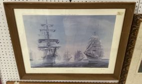 Newport Ship Print 1976 24"h., 32"w.