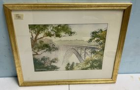 J Brenneman WYWS watercolor print 18h 22w